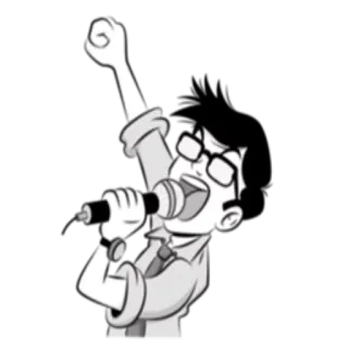 🎤 Микрофон, Пение, Мультфильм, Музыка, Выступление telegram sticker