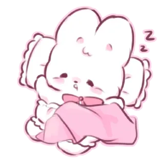 😴 zz 귀여운, 토끼, 자는, 동물, 카와이, 만화, 졸린 telegram sticker