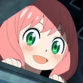 🙂 Anya Forger Spy x Family Anime, Desenho animado, Menina, Cabelo rosa, Spy x Family, Anya, Anya Forger telegram sticker