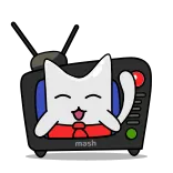 📺 mash mèo, tv, hoạt hình, dễ thương, động vật telegram sticker