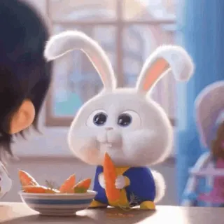 🍓 Snowball The Secret Life of Pets กระต่าย, แครอท, น่ารัก, สัตว์, สัตว์เลี้ยง telegram sticker