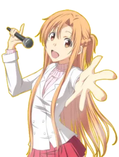 🎤 Asuna Sword Art Online Anime, Manga, Sword Art Online, Asuna, Personaje femenino, Animación japonesa telegram sticker