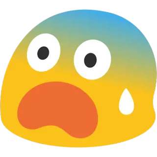 😨 Emoji, Przestraszony, Zszokowany, Wyraz twarzy, Kreskówka telegram sticker