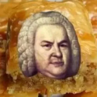 🥞 Johann Sebastian Bach Johann Sebastian Bach, composer, classical music, historical figure, baklava telegram sticker