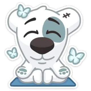 ☺️ perro, mariposa, lindo, animal, pegatina telegram sticker