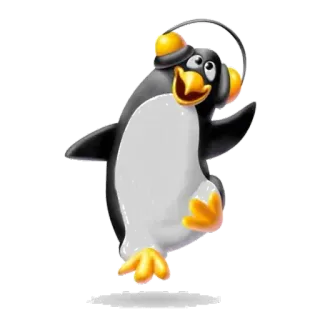 😺 penguin, cartoon, cute, headphones, animal, dancing telegram sticker