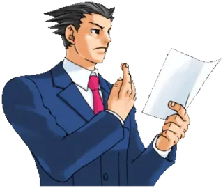 📃 Phoenix Wright Ace Attorney phoenix wright, ace attorney, avvocato, obiezione, anime telegram sticker