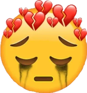 😭 Emoji, Triste, Llorando, Corazón roto, Lágrimas, Deprimido whatsapp sticker