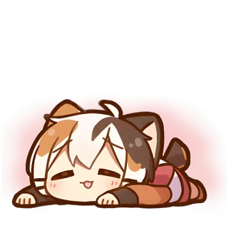 🫠 fofo, chibi, anime, kawaii, orelhas de gato, relaxante whatsapp sticker