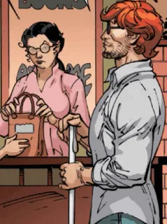 🕶 Matt Murdock Comic, Superheld, blind, Anwalt, Bücher, Brille, blinder Mann, Daredevil telegram sticker