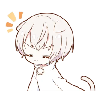 😒 Anime, Chibi, Niedlich, Charakter, Katze, Halsband whatsapp sticker