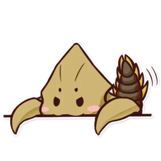 😐 crabe, dessin animé, animal, mignon telegram sticker