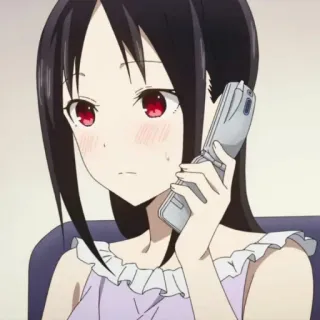 😳 Kaguya Shinomiya Kaguya-sama: Love Is War Аниме, Персонаж, Телефон, Девушка, Кагуя Шиномия, Kaguya-sama: Любовь - это война telegram sticker
