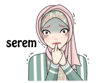 😨 chica musulmana, hiyab, preocupada, nerviosa, ansiosa telegram sticker