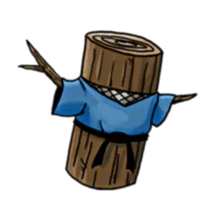 🔮 bois, arbre, bûche, ninja, karaté, arts martiaux, dessin animé telegram sticker