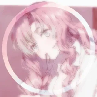 ❤ gadis anime, rambut pink, kartun, imut, perempuan, potret telegram sticker