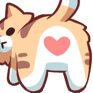 🍑 แมว, ก้น, หัวใจ, สัตว์, น่ารัก, ลูกแมว telegram sticker
