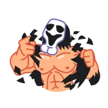 💪 máscara, horror, músculo, monstro telegram sticker
