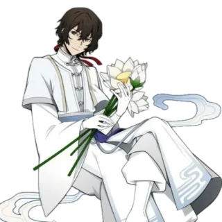 🤍 Osamu Dazai Bungou Stray Dogs anime, character, flowers, osamu dazai, bungou stray dogs telegram sticker
