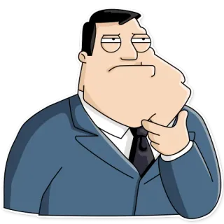 🤔 Stan Smith American Dad мультфильм, телешоу, анимация, ЦРУ, отец, агент whatsapp sticker