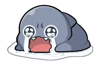 ⭐ crying, sad, tears, cartoon, blob, emotion whatsapp sticker
