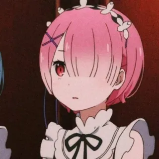 💗 Ram Re:Zero anime, re zero, ram, waifu, kawaii whatsapp sticker