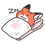 😴 Zzz спящий, лиса, милый, животное, мультфильм, кровать, отпечаток лапы telegram sticker