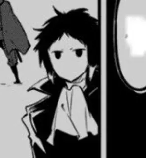 ♠ Anime, Manga, Personnage, Illustration, Noir et blanc telegram sticker