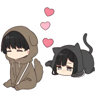 🙃 アニメ, 漫画, 可愛い, かわいい, 犬, 猫, ハート whatsapp sticker