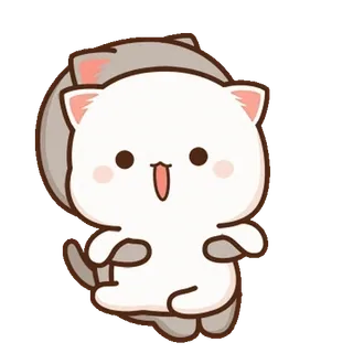 💬 кот, каваи, милый, мультфильм, наклейка, животное whatsapp sticker