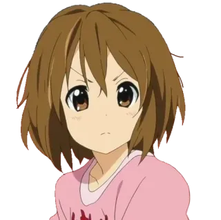 😣 Yui Hirasawa K-On! Anime, Dessin animé, Fille, Mignon, K-On whatsapp sticker