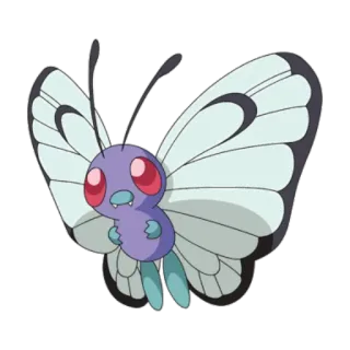 🔵 Butterfree Pokemon papillon, Pokémon, mignon, dessin animé, animé, jeu vidéo telegram sticker