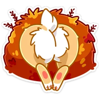 🍑 tier, popo, fell, lustig, hase, schwanz, cartoon telegram sticker