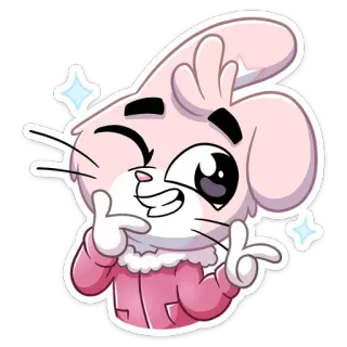 😉 Hoạt hình, Động vật, Thỏ, Dễ thương, Nhãn dán telegram sticker