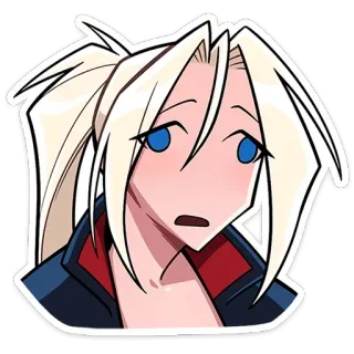 😳 アニメ, 金髪, キャラクター, 女の子, 漫画, ステッカー telegram sticker