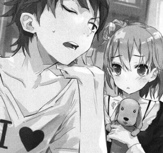 ⛓ I ❤ Anime, Cartoon, Liebe, Herz, Junge, Mädchen, Hund Plüsch, Romantik whatsapp sticker