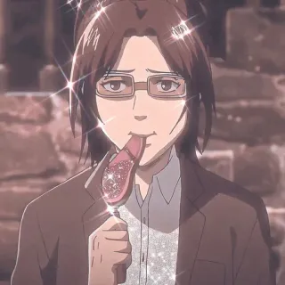 🌻 Hange Zoe Attack on Titan Anime, Hange Zoe, L'Attaque des Titans whatsapp sticker