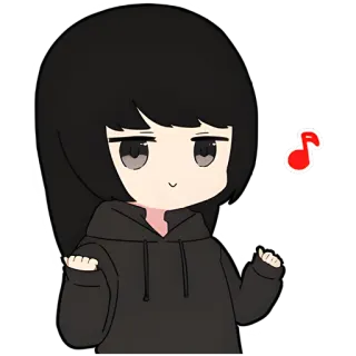 🤷‍♀ anime, chibi, cute, music, cartoon, dancing, character telegram sticker