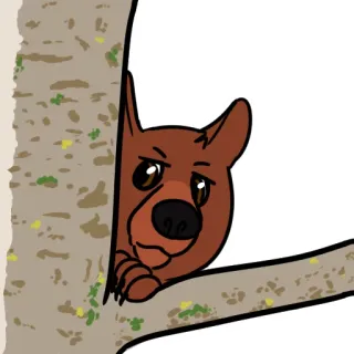 🌲 หมี, สัตว์, การ์ตูน, ต้นไม้, ป่า, น่ารัก telegram sticker