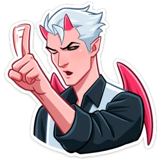 🤫 diablo, demonio, cuernos, alas, anime, dibujos animados, personaje whatsapp sticker