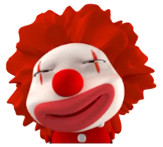 😉 Chú hề, Đỏ, Hoạt hình, Hài hước, Dễ thương, Cười, Nhân vật telegram sticker