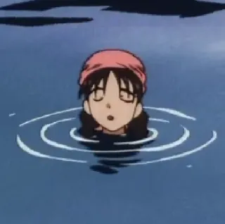 🦦 Dibujo animado, Chica, Agua, Natación, Anime telegram sticker