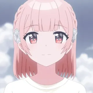 🥰 Anime, Dễ thương, Cô gái, Tóc hồng, Phim hoạt hình, Chân dung telegram sticker