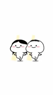 👯‍♀ Kartun, Lucu, Karakter, Kawaii, Persahabatan whatsapp sticker