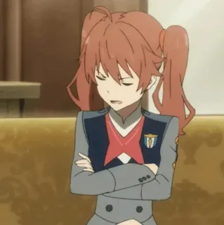 📂 Anime, Meisje, Personage, Gekruiste armen, Darling in the Franxx telegram sticker
