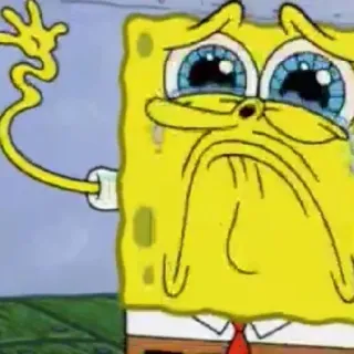 😭 Spongebob Spongebob Squarepants спанч боб, плачет, грустно, мультфильм, мем telegram sticker