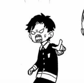 🟦 anime, cartoon, angry, pointing, boy whatsapp sticker