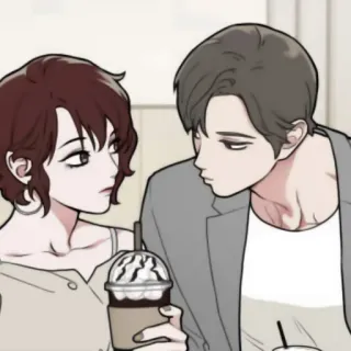 ✖️ para, kawa, randka, kreskówka, anime, napój telegram sticker