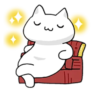 ✨ chat, canapé, détendu, mignon, animal, kawaii, autocollant, joyeux whatsapp sticker