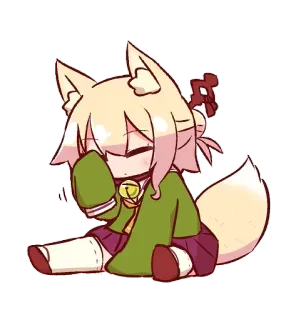 😪 Anime, Fille renard, Kawaii, Mignon, Sticker anime telegram sticker